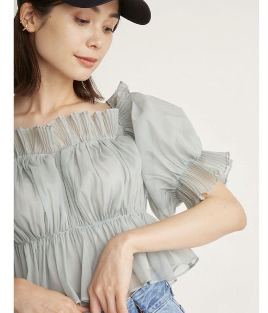 新品同様♡SNIDEL♡ボリュームギャザーフリルオフショルブラウス♡