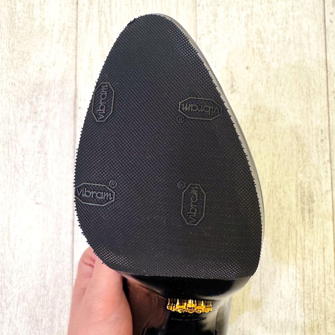 【美品】PRADA プラダ パテント レザー ピンヒール パンプス 黒 24cm