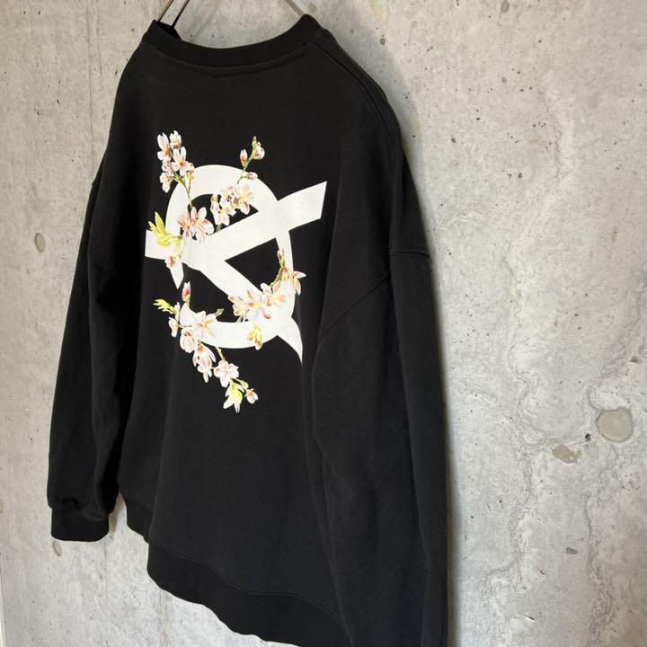 れなし OY ブラック 背面ビッグロゴ 花柄 韓国製 ZfAEu-m98876423962 オーワイ スウェット トレーナー ㈢トロゴ