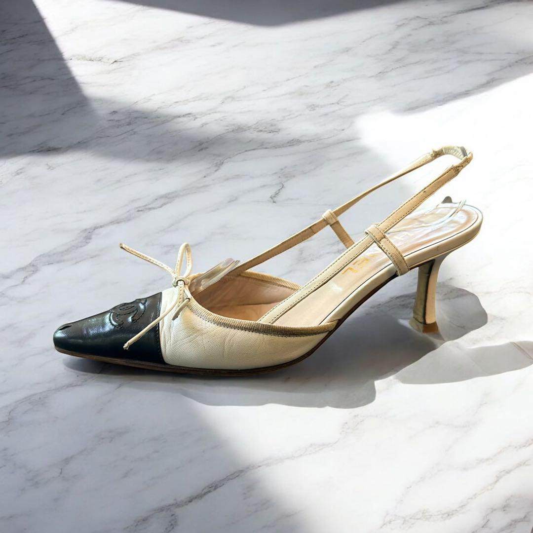 靴 CHANEL Cocomark Slingback Pumps