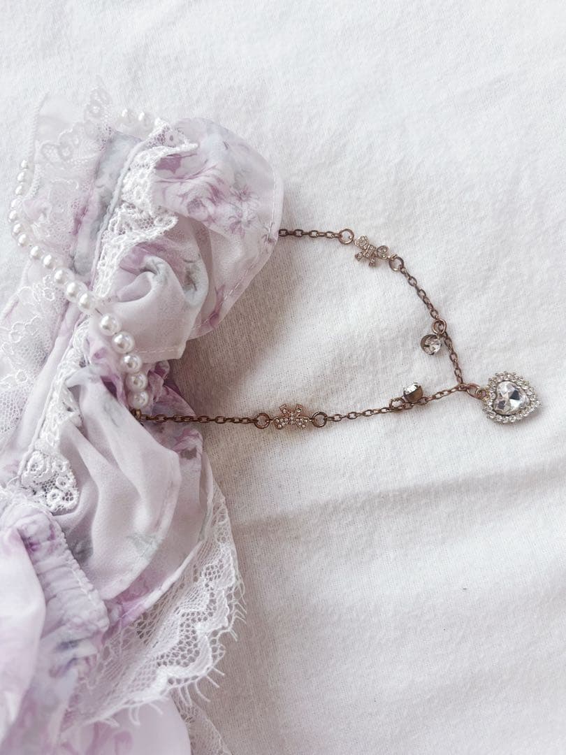 ローズリボンシフォンセットアップ ラベンダー 紫 LIZLISA リズリサ