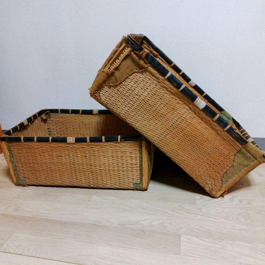 柳行李 やなぎごうり 収納籠 アンティーク 年代物 伝統工芸品