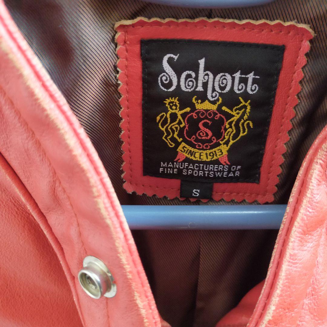 レア Schott レザーシングルライダースジャケット S