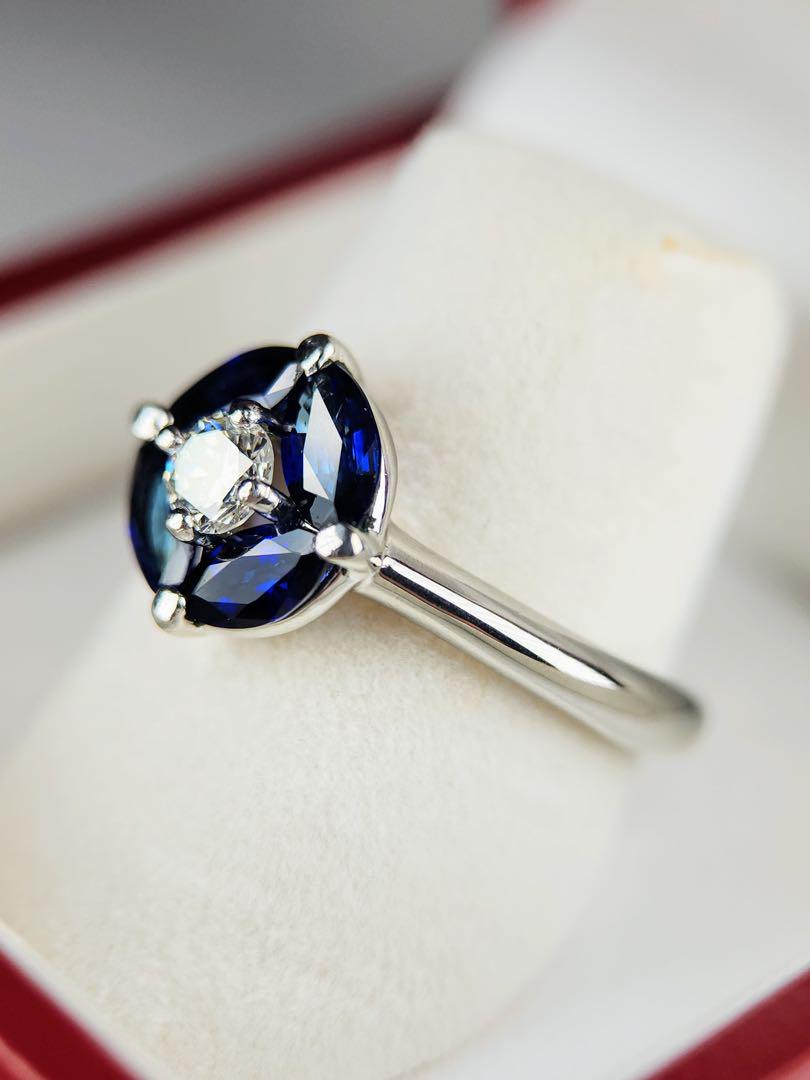 PT900リング サファイア0.76ct ダイヤモンド0.365ct』11号
