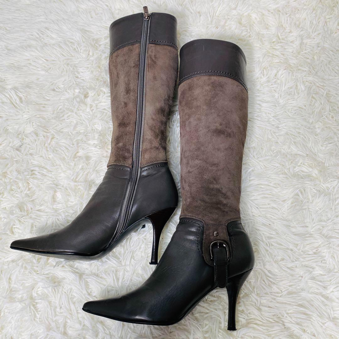 【美品】Diana ダイアナ　ロングブーツ　レザー×スウェード