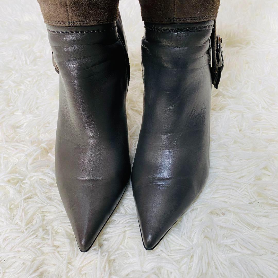 【美品】Diana ダイアナ　ロングブーツ　レザー×スウェード