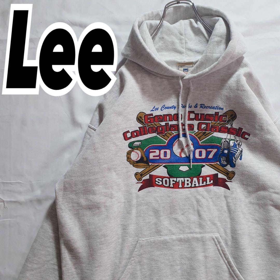 Lee ソフトボール ジーンクラシック プリント プルオーバーパーカー L 古着