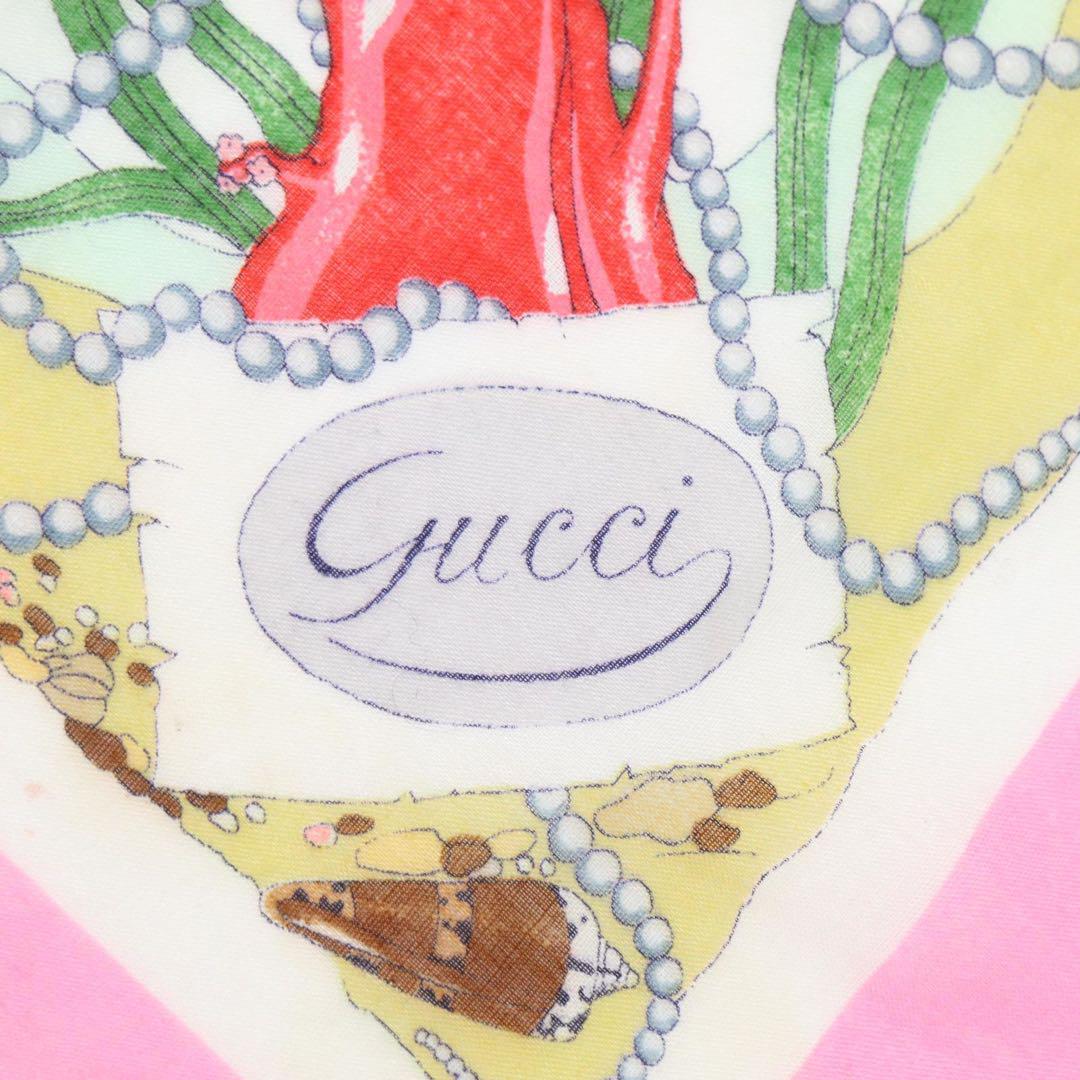 GUCCI グッチ　スカーフ　魚　サンゴ　海