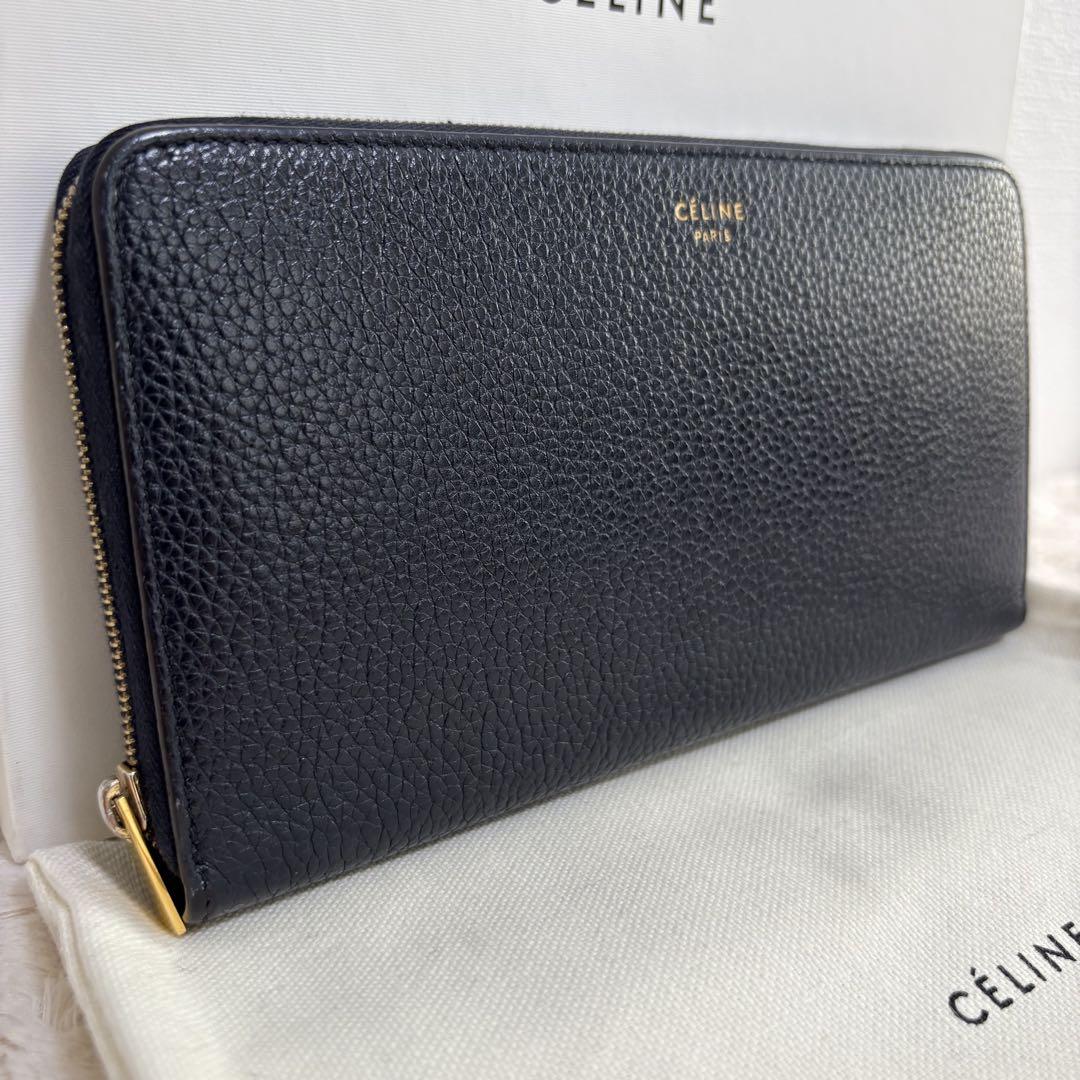 【美品】CELINE セリーヌ ラウンドジップ ウォレット 財布