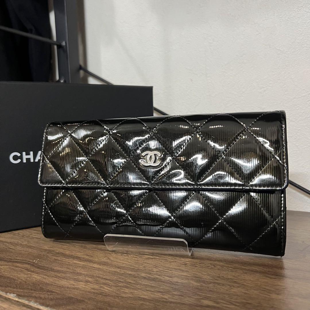 u*3様 CHANEL ブラック キルティング 長財布　マトラッセ