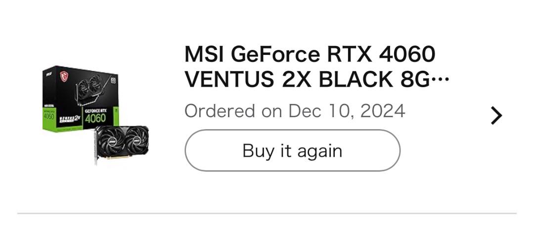 MSI RTX 4060 VENTUS 2X BLACK 8G OC｜動作確認済