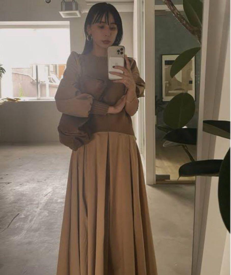 AMERI KNIT DOCKING VOLUME DRESS