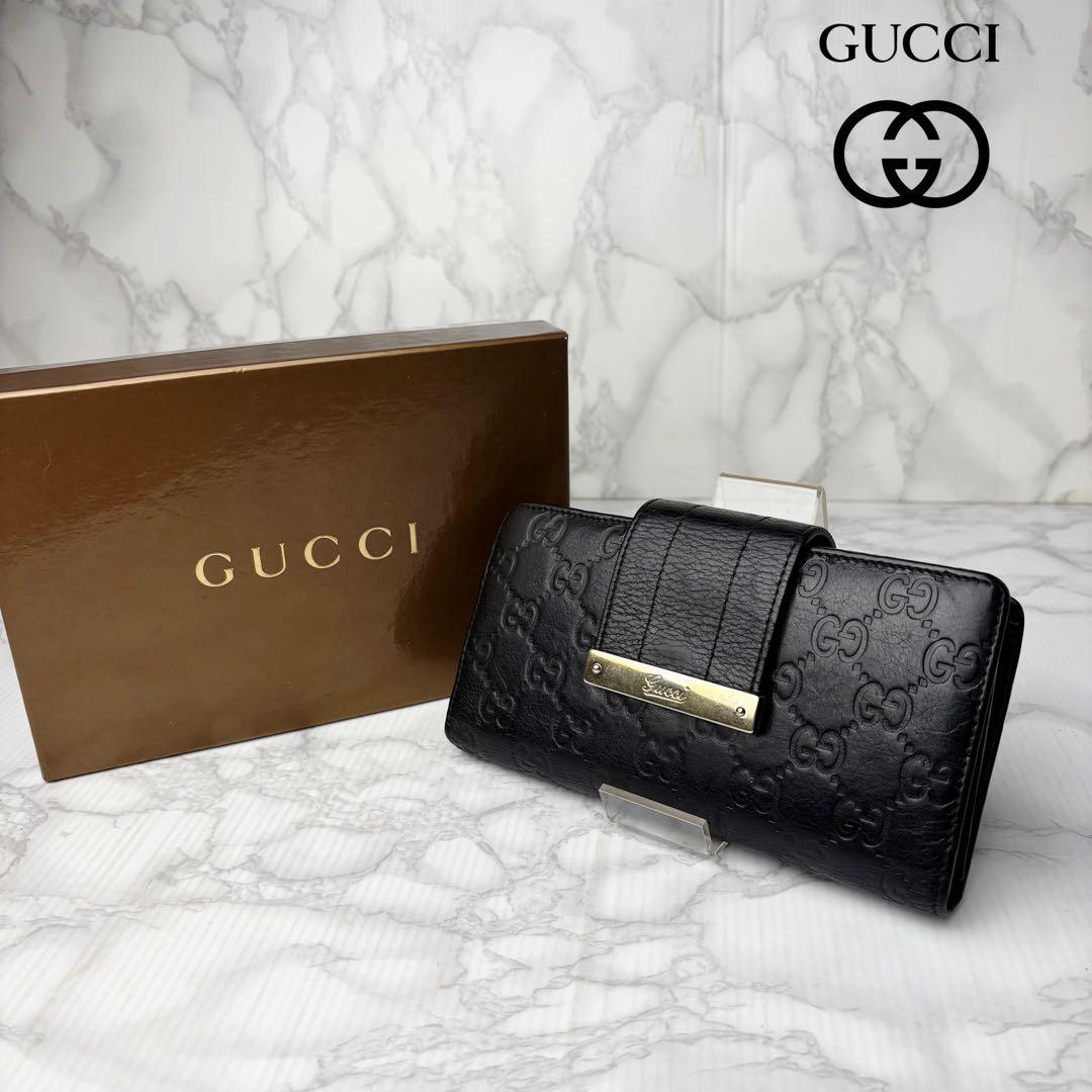 GUCCI シマ 長財布 GUCCI グッチ シマ シェリーライン 二つ折り 長財布 ロング