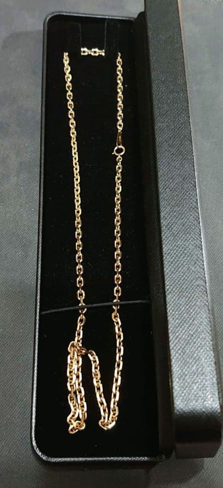 k18　アズキチェーン　ネックレス　あずきチェーン　18金　喜平　4面