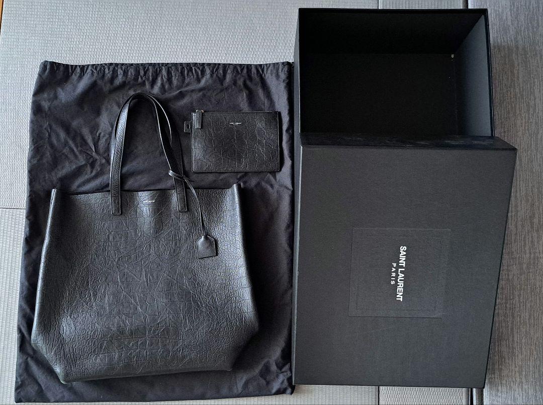 SAINT LAURENT クロコダイルエンボスレザー トートバッグ