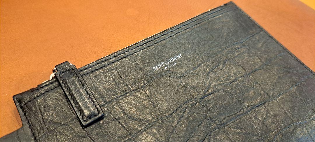 SAINT LAURENT クロコダイルエンボスレザー トートバッグ