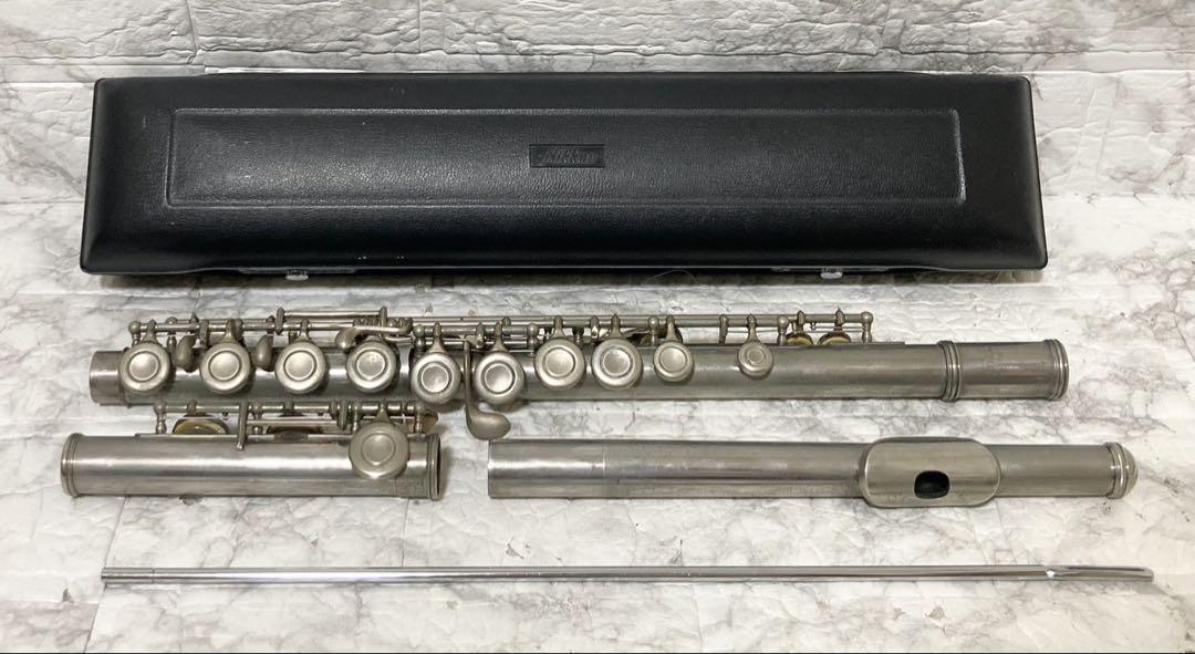 全タンポ＆ヘッド・コルク交換済　フルート　Nikkan　YFL-23　Eメカ付き YAMAHA YFL-23 Flute Second hand Nikkan NICKEL SILVER