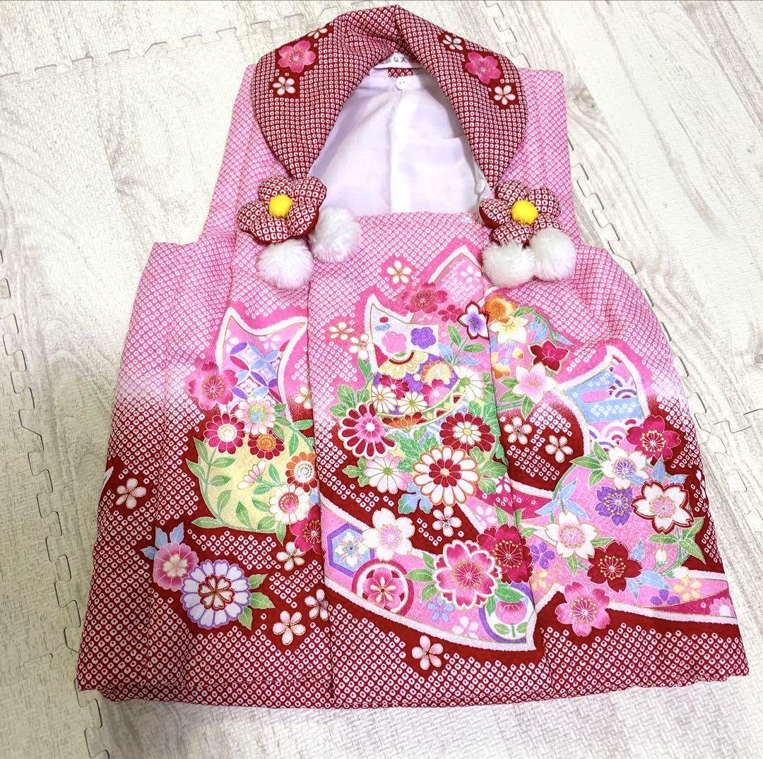 美品　七五三　三歳　女の子　被布　着物　ミント　エメラルドグリーン　可愛い♡