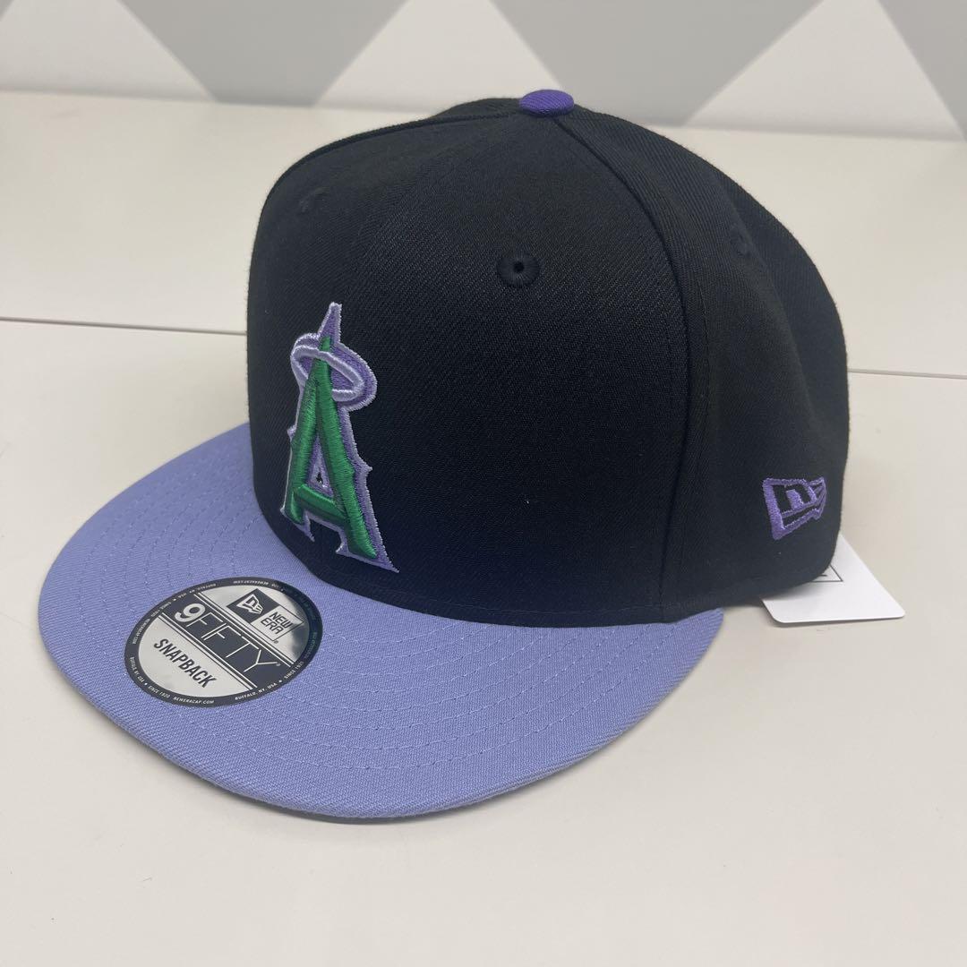 ニューエラ　エンゼルス　キャップ　９ＦＩＦＴＹ　ブラック　パープル