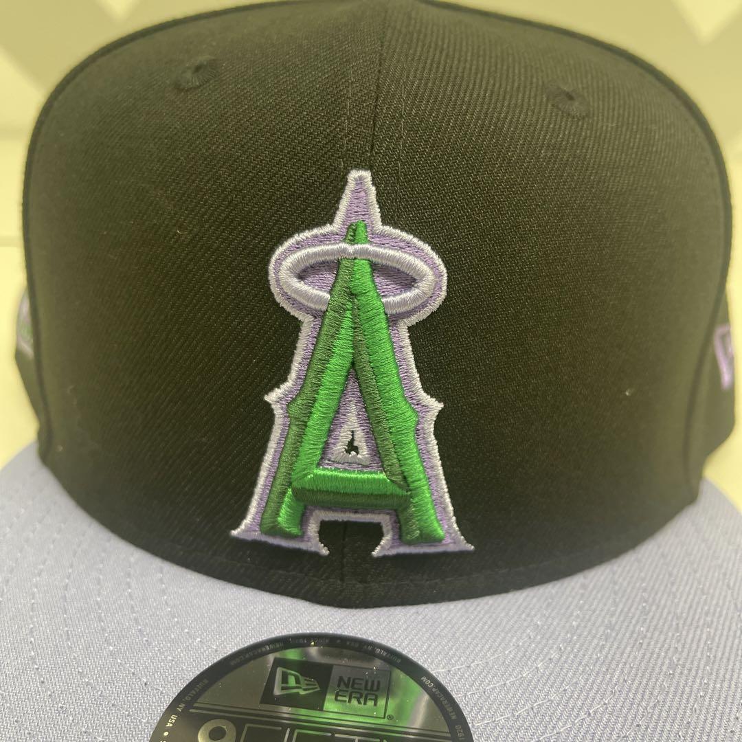 ニューエラ　エンゼルス　キャップ　９ＦＩＦＴＹ　ブラック　パープル