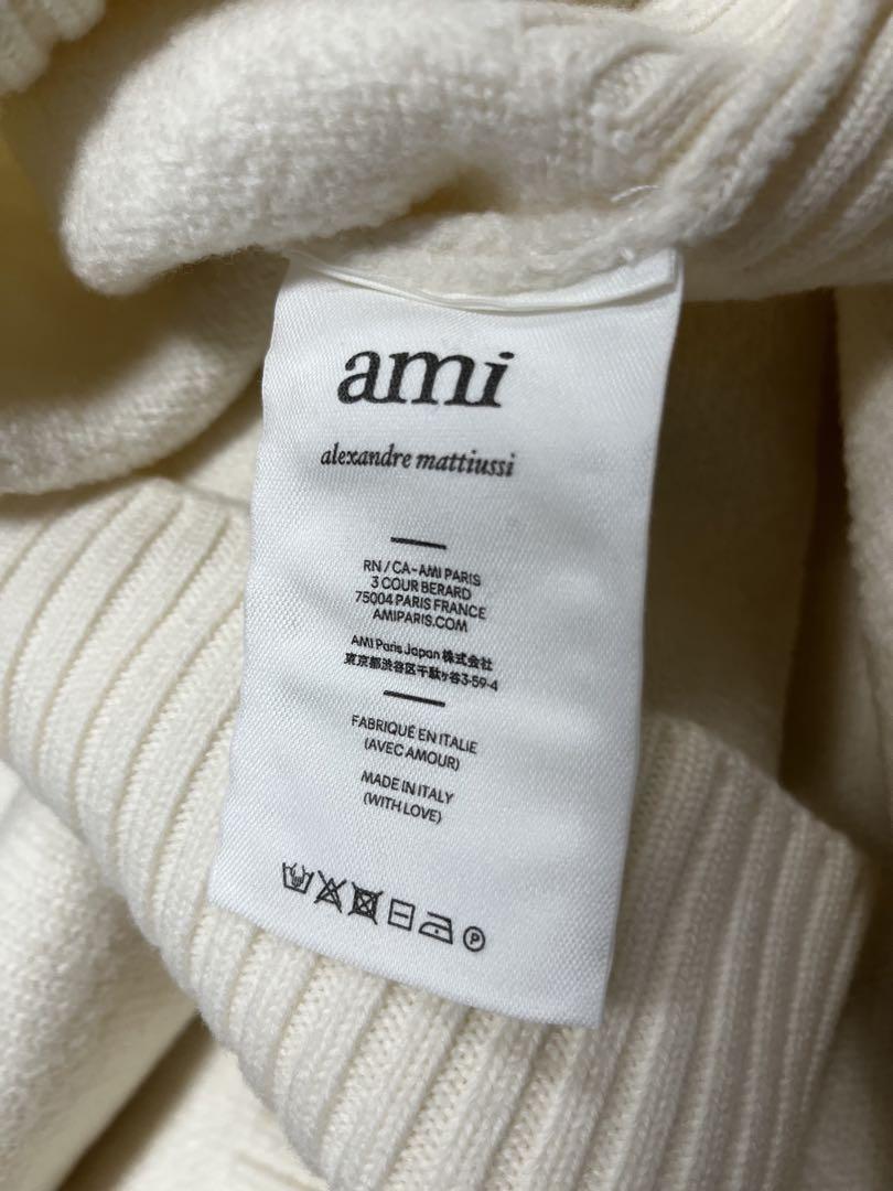 AMI PARIS ウール タートルネック セーター 白