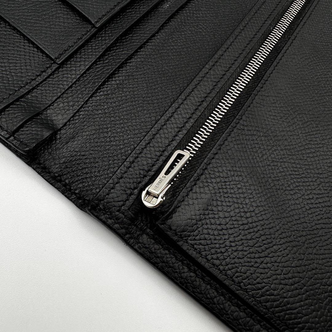 HERMES エルメス　ベアンデュプリ　シェーブル　長財布 二つ折り ブラック