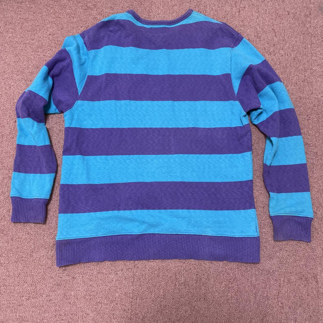 Stussy ボーダースウェ OLD STUSSY オールドステューシー ボーダースウェットL 水色/紫