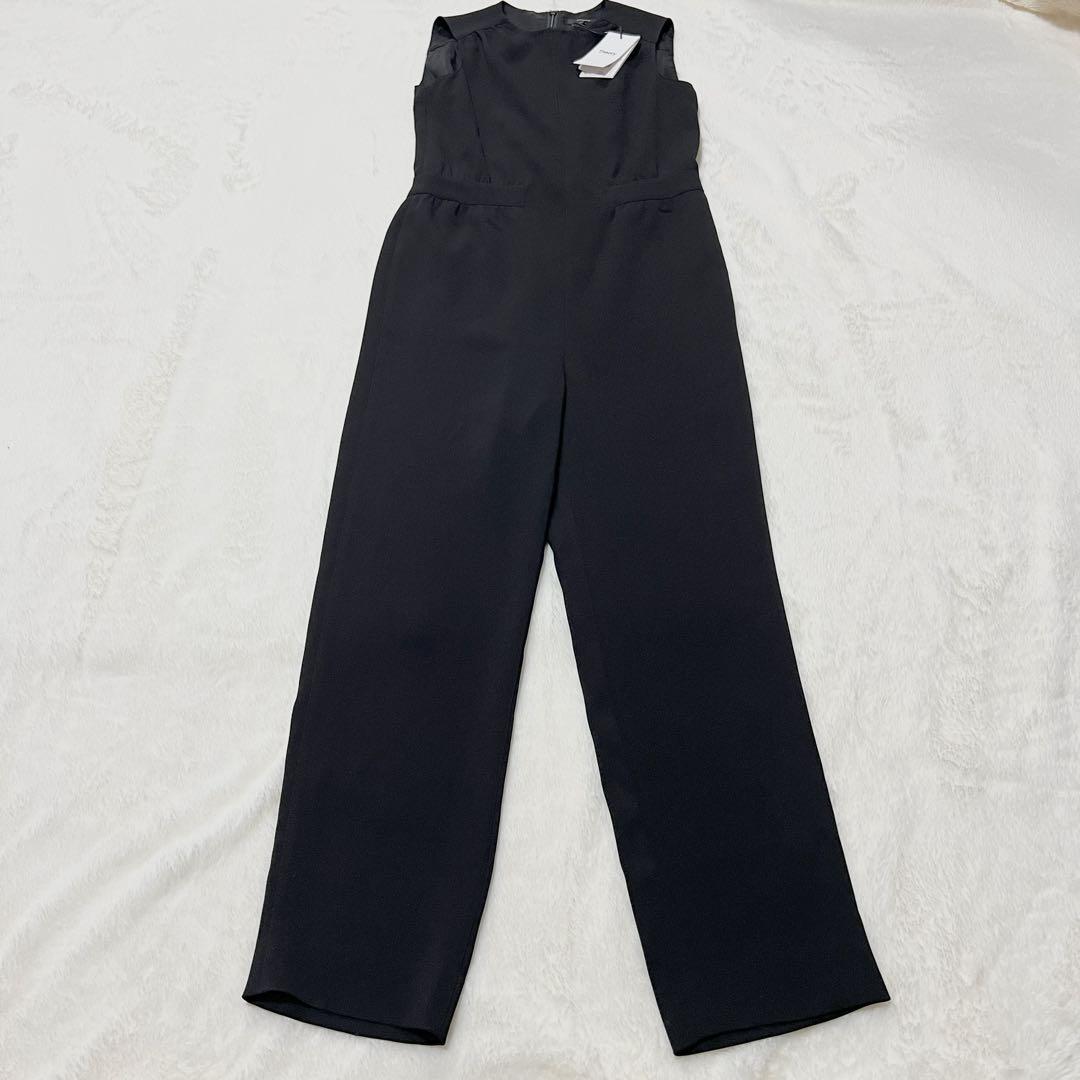 高級感 JUMPSUIT SHIRRED セオリー ✨新品✨ ジャンプスーツ M 黒 サロペット・オーバーオール・オールインワン