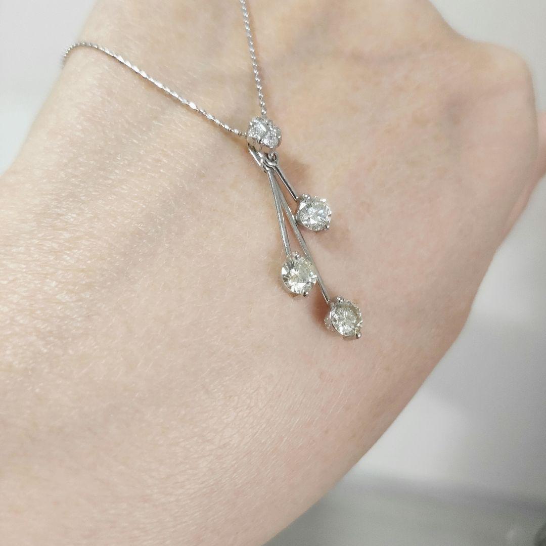 K18 0.93ct ダイヤモンド ネックレス トップ 1.00ct スイング