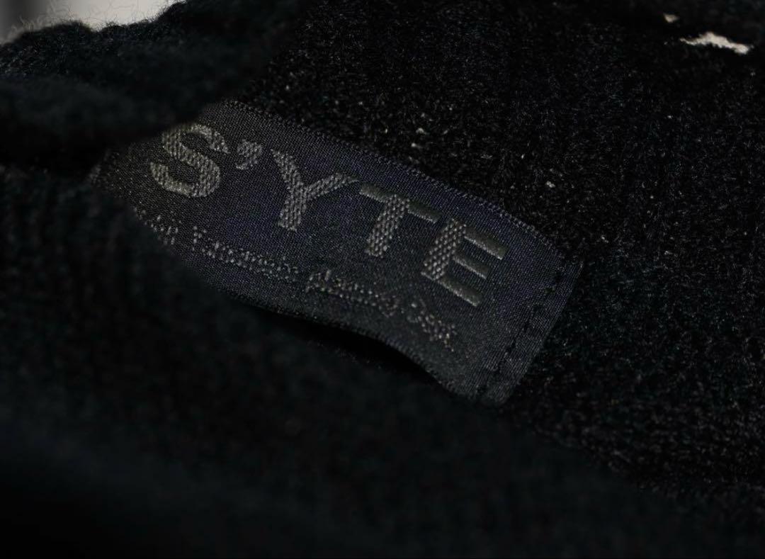 7G BULKY WOOL DAMAGE V-NECK CARDIGAN 黒