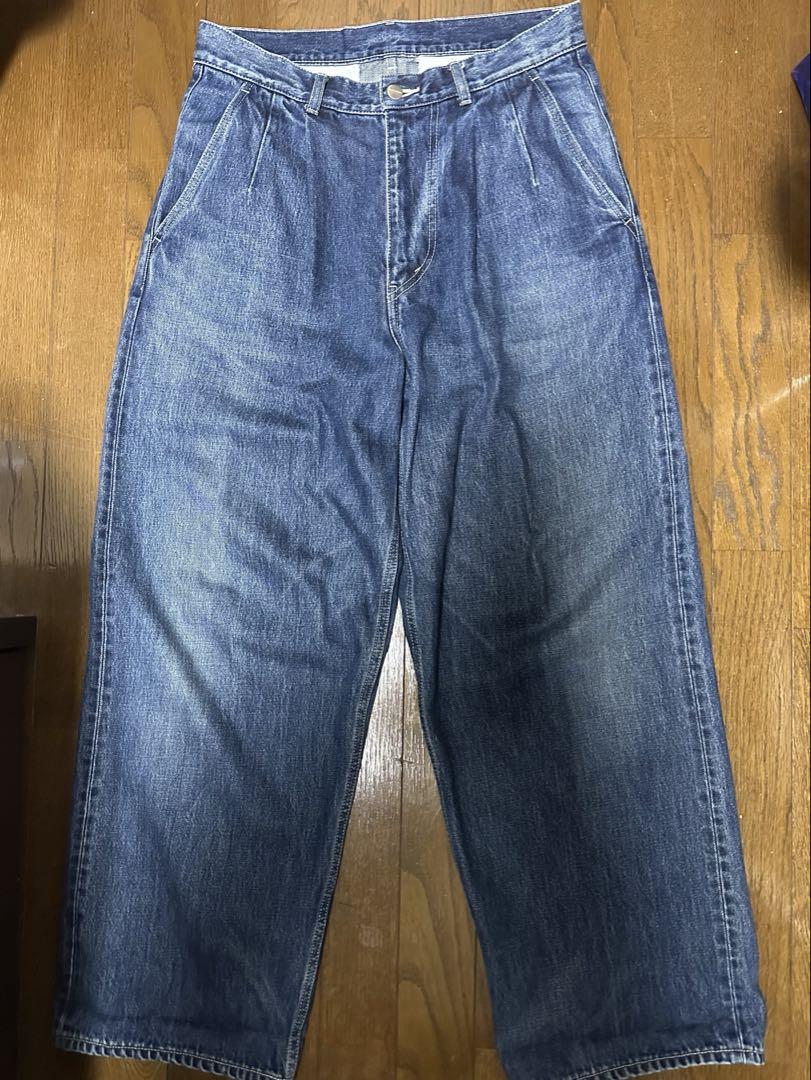 パンツ graphpaper selvage denim two tuck pants