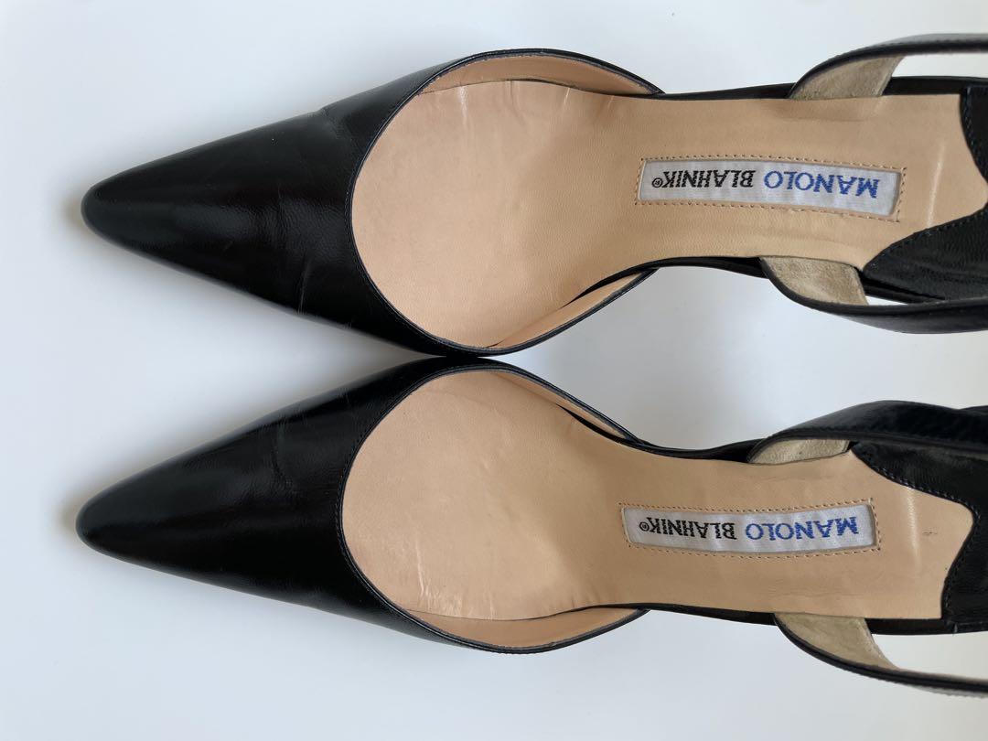 MANOLO BLAHNIK キャロリン ミュール パンプス　ブラック　37