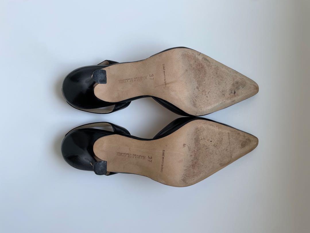 MANOLO BLAHNIK キャロリン ミュール パンプス　ブラック　37