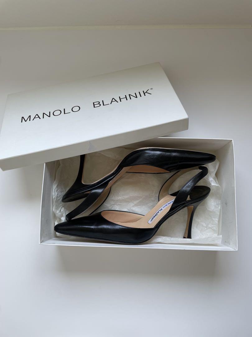 MANOLO BLAHNIK キャロリン ミュール パンプス　ブラック　37