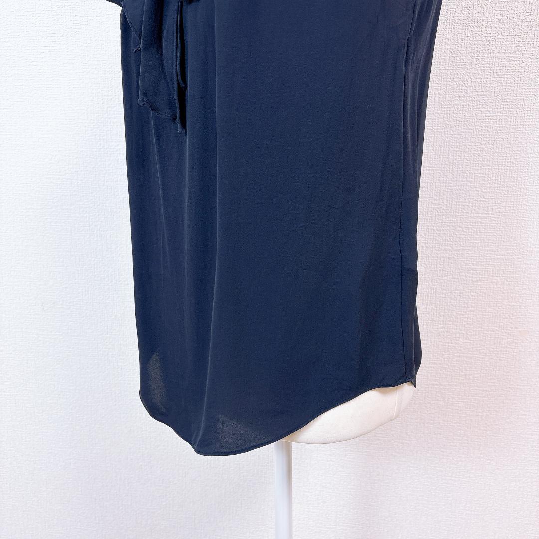 【美品】セオリーリュクス ノースリーブブラウス　リボン シルク100％ 38 M