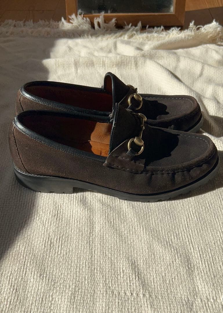 極美品GUCCI グッチ ビットローファー US8 D スエード コマンドソール 極美品GUCCI グッチ ビットローファー US8 D スエード コマンドソール