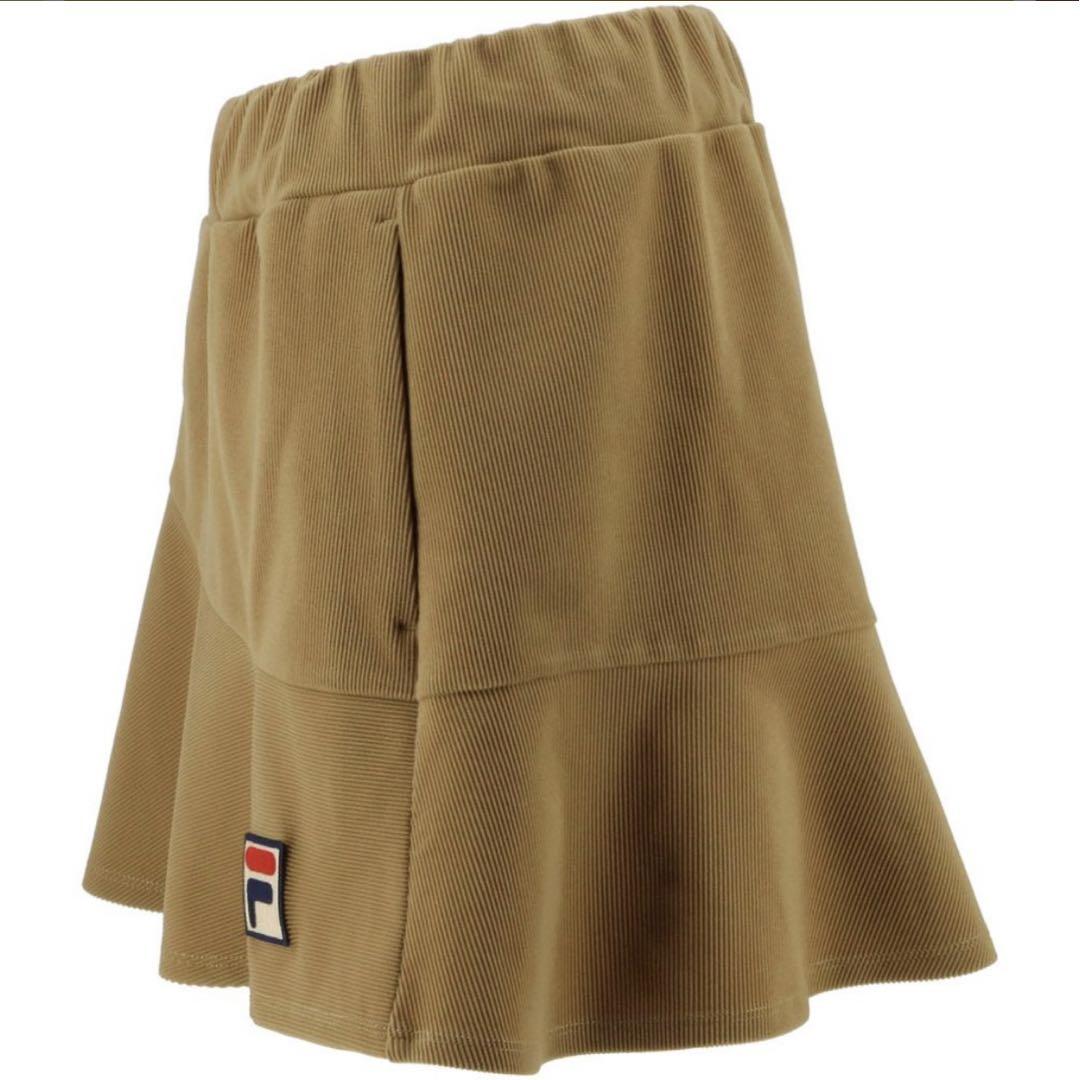 FILA コーデュロイ フレアスカート ベージュ