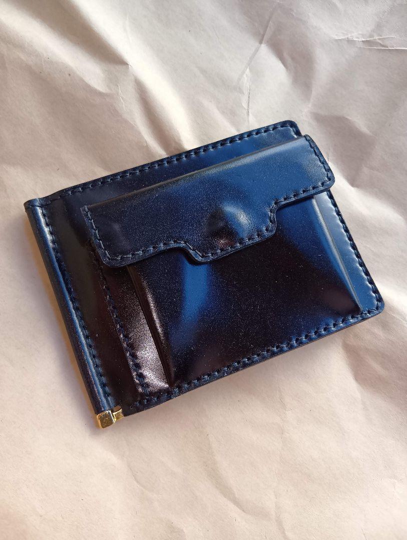 【ハンドメイド】「各色対応可」コードバンの小銭入れ付きマネークリップ