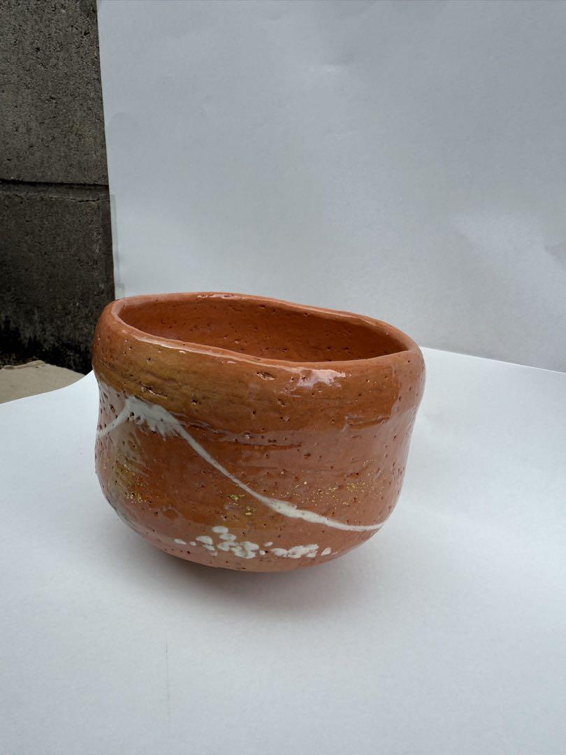 楽入窯　赤楽　茶碗　富士山　新品未使用