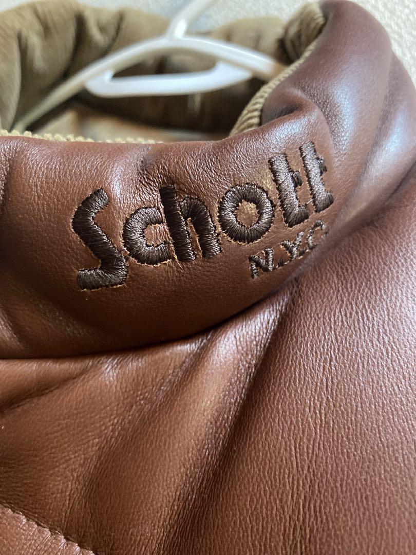 Schott レザーダウンベストべスト