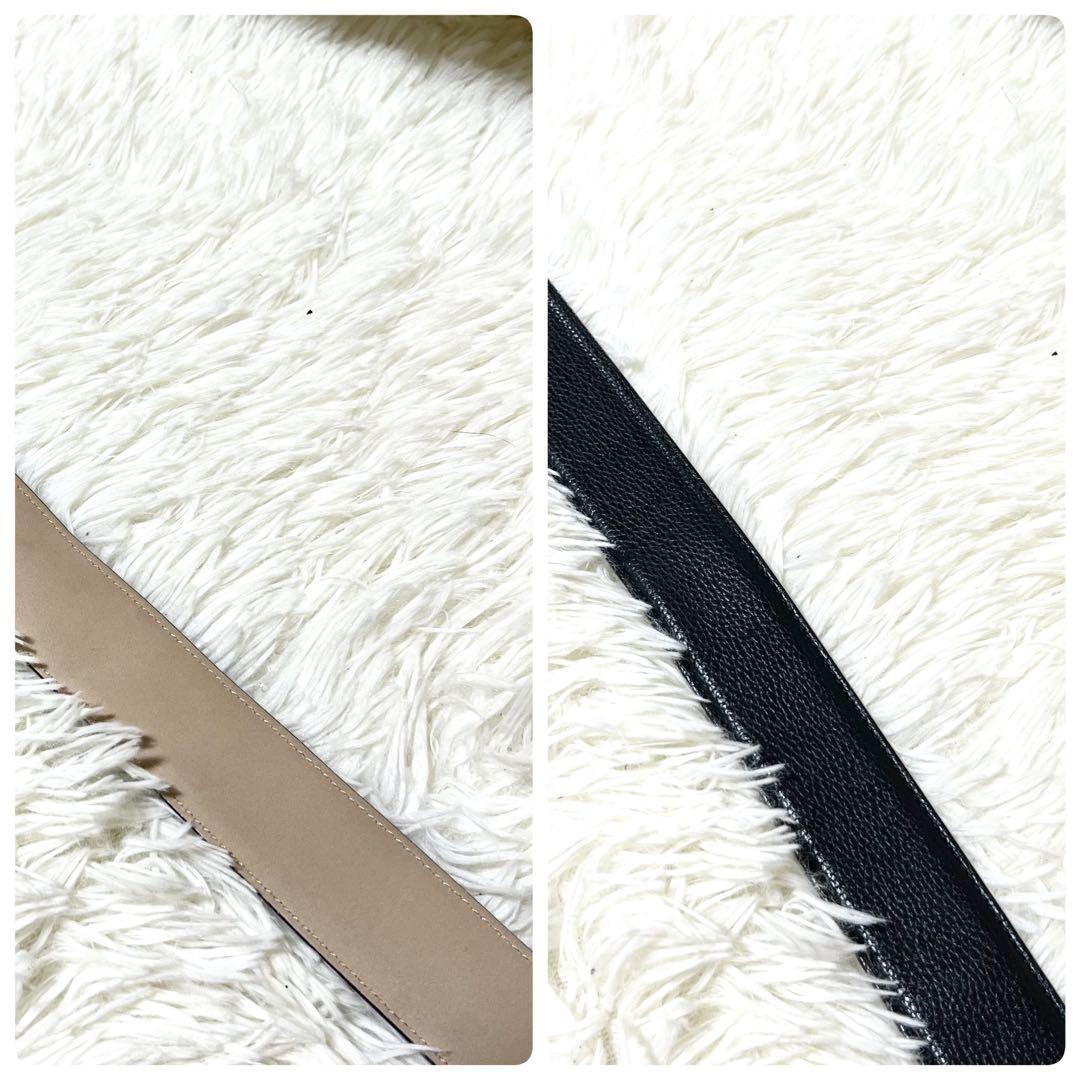 美品✨ブルガリ ベルト ビーゼロワン サークルロゴ シルバー金具 ブラック