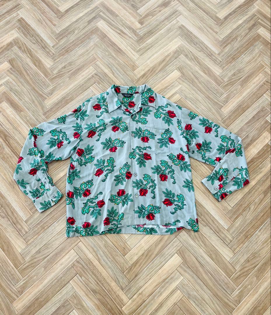UNUSED アンユーズド ROSE SHIRT 薔薇 レーヨンシャツ 日本製