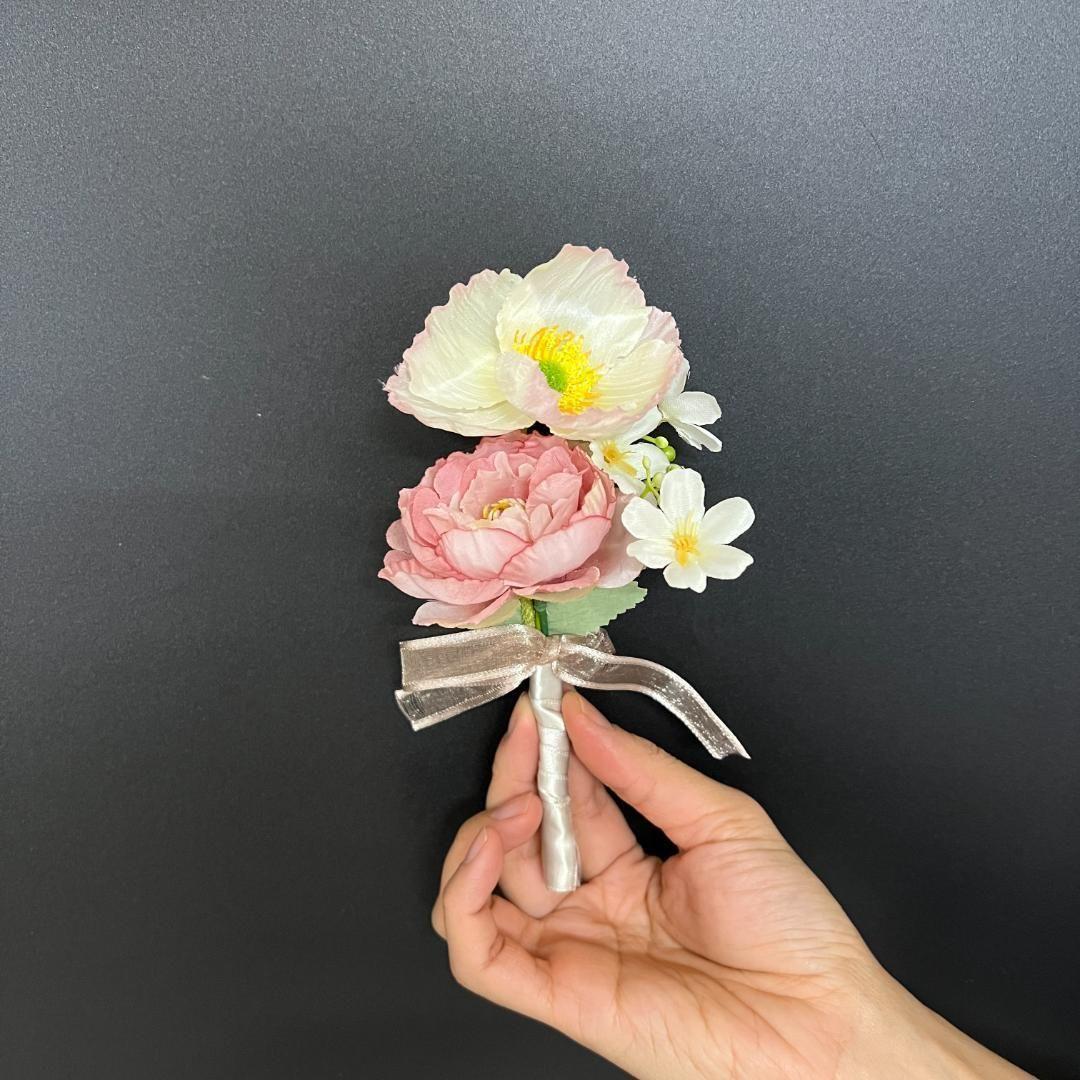 2点セットバラミックスフラワーブーケ　F15　造花ブーケ　ウェディングブーケ 2点セットバラミックスフラワーブーケ F15 造花ブーケ