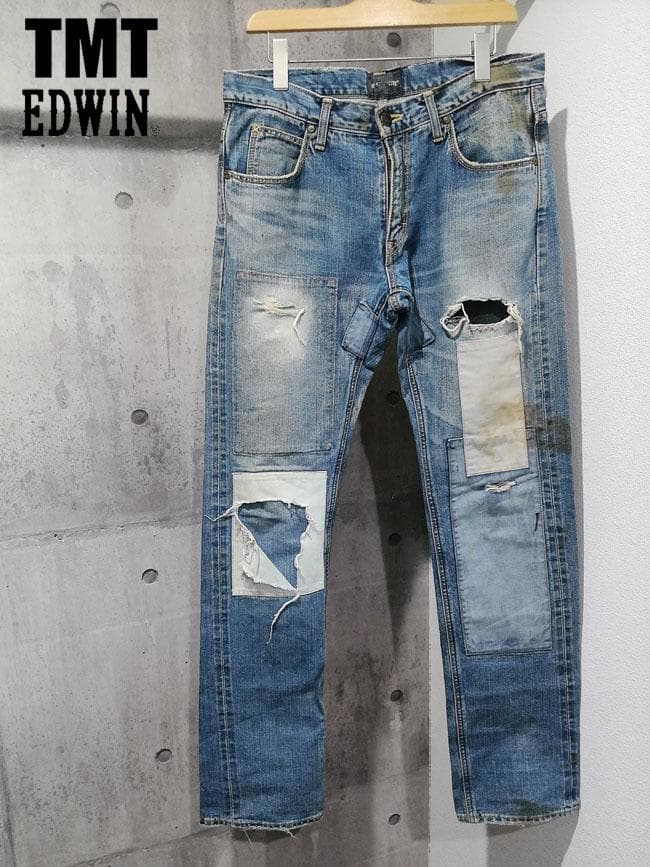 TMT LEE 別注 初期 パッチワーク ダメージ加工 デニムパンツ キムタク着M・TMT