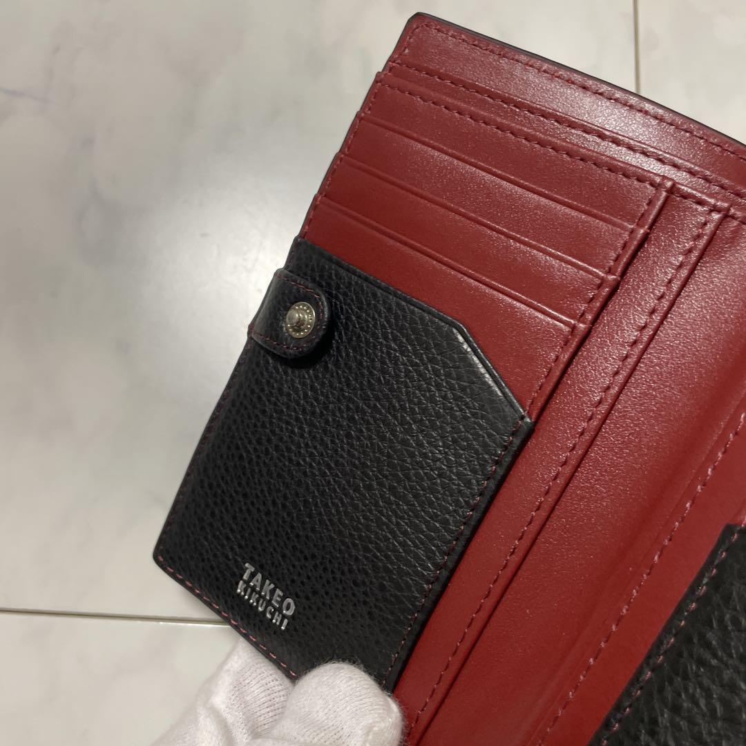 【新品未使用】TAKEO KIKUCHI 牛革 二つ折り財布 箱付き