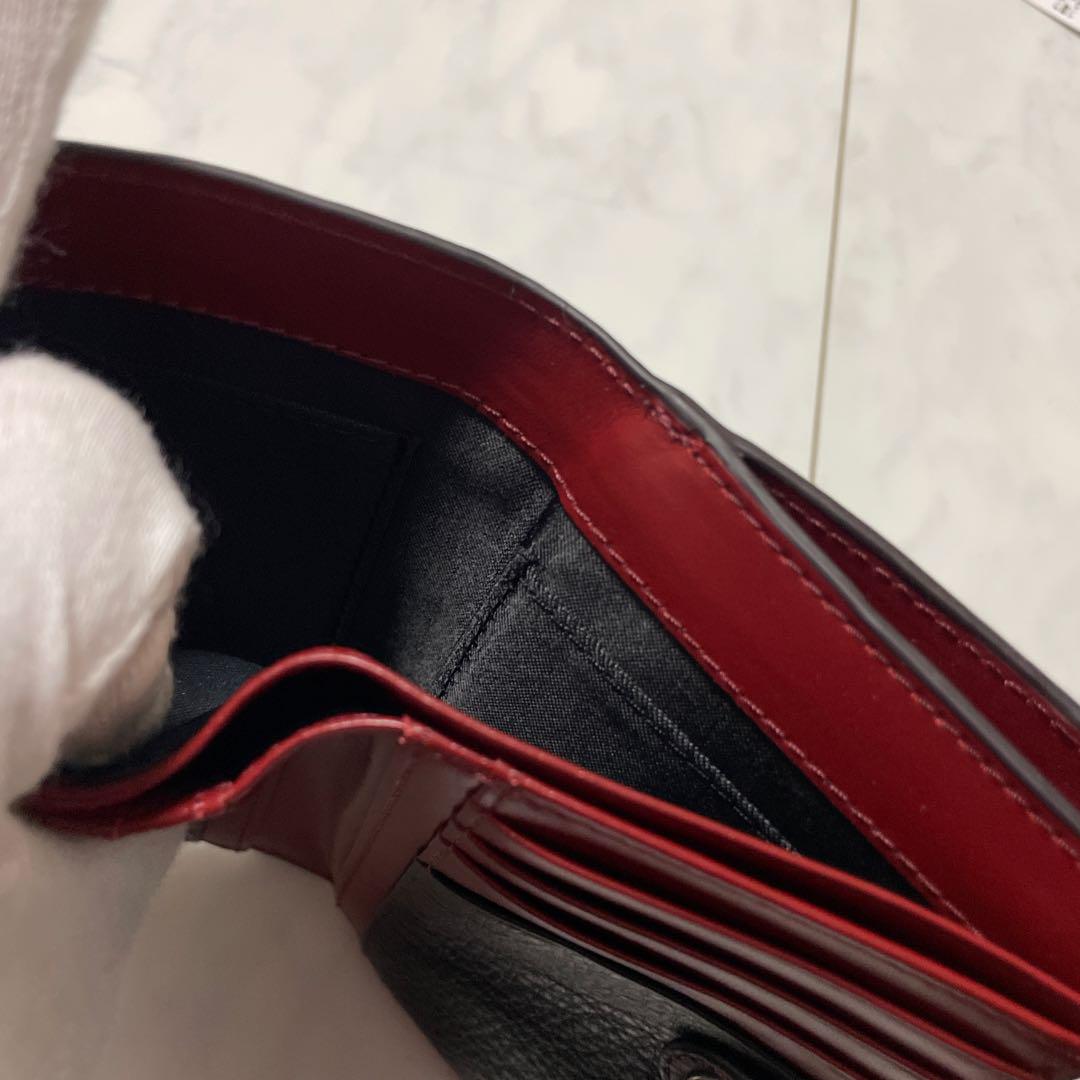 【新品未使用】TAKEO KIKUCHI 牛革 二つ折り財布 箱付き