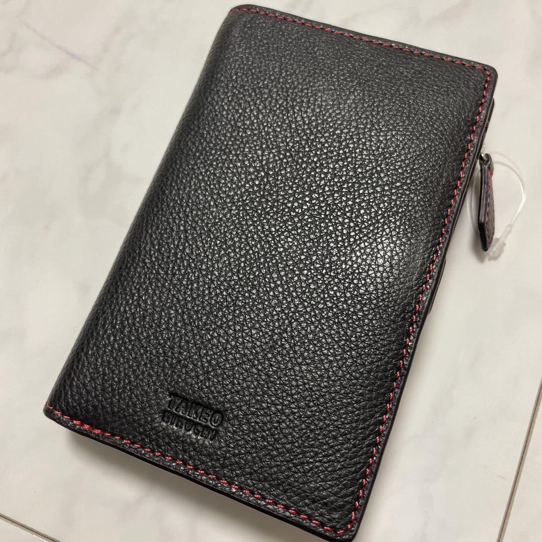 【新品未使用】TAKEO KIKUCHI 牛革 二つ折り財布 箱付き