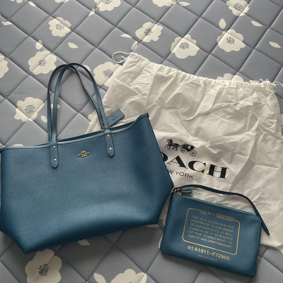 【特別送料無料！】 コーチ coach 美品 リバーシブル 付き ポーチ トートバッグ バッグ