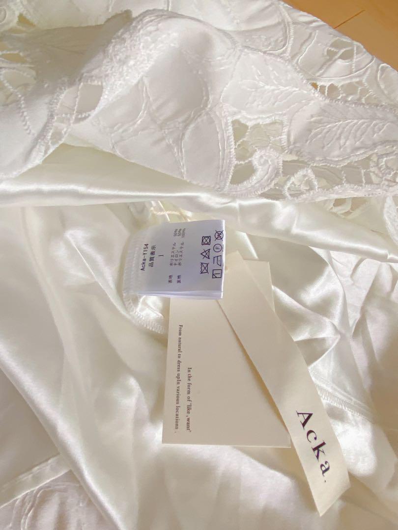 Acka flower lace dress タグ付き3.8万円 完売ホワイト1 - メルカリ