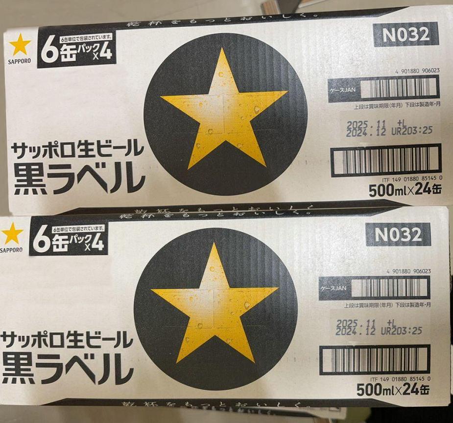 サッポロ 黒ラベル 500ml缶 24缶x2ケース B19